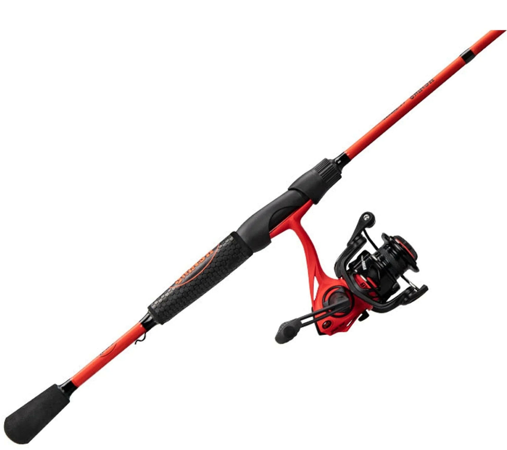 Mach Smash Spinning Reel and Fishing Rod Combo, 6'6" One-Piece Rod with Size 30 Reel, Black and Red