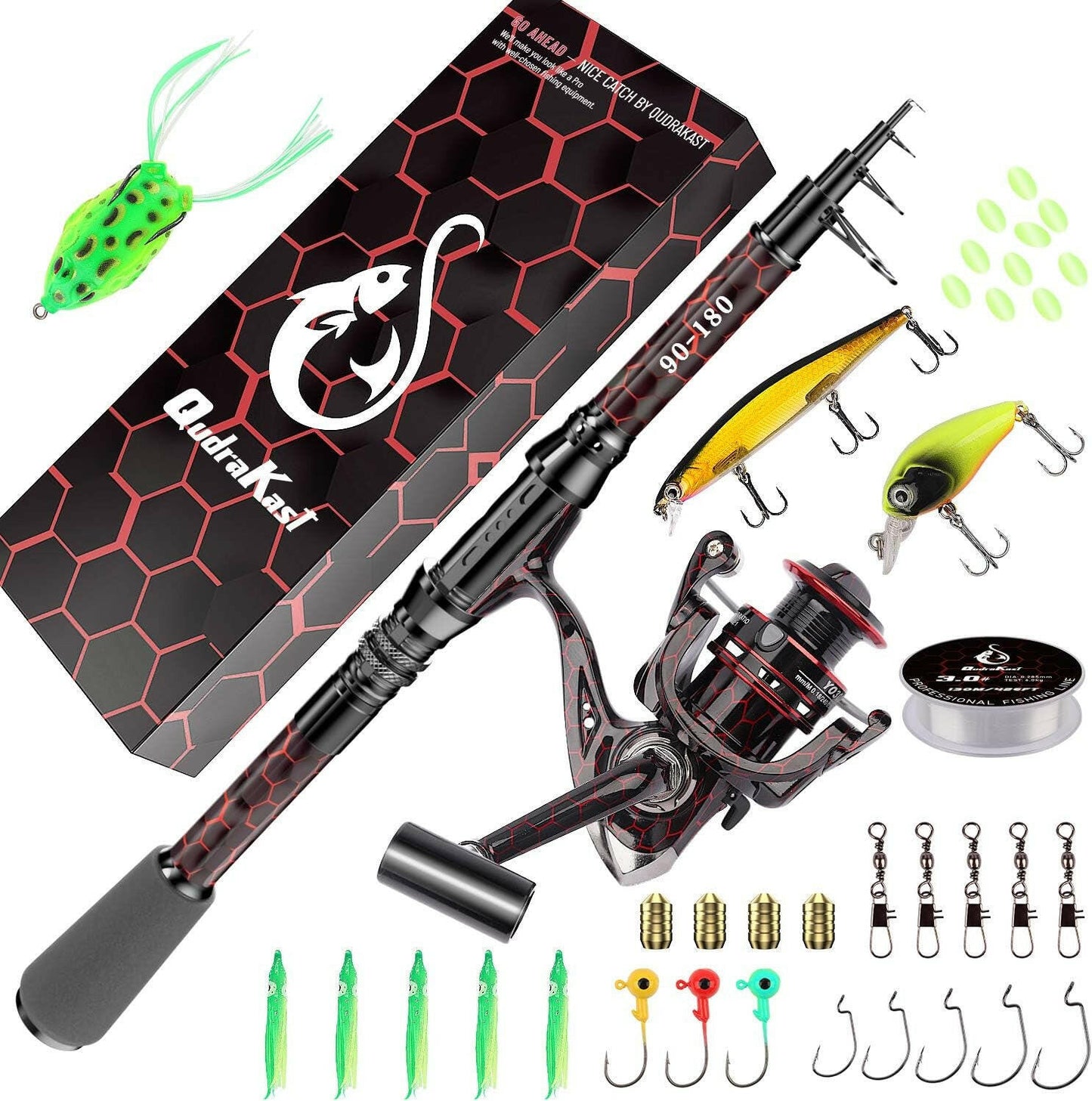 Ultimate Carbon Fiber Fishing Rod & Reel Combo - Perfect for Beginners & Pros with Complete Tackle Box! Catch the Big One! 🎣🐟.
