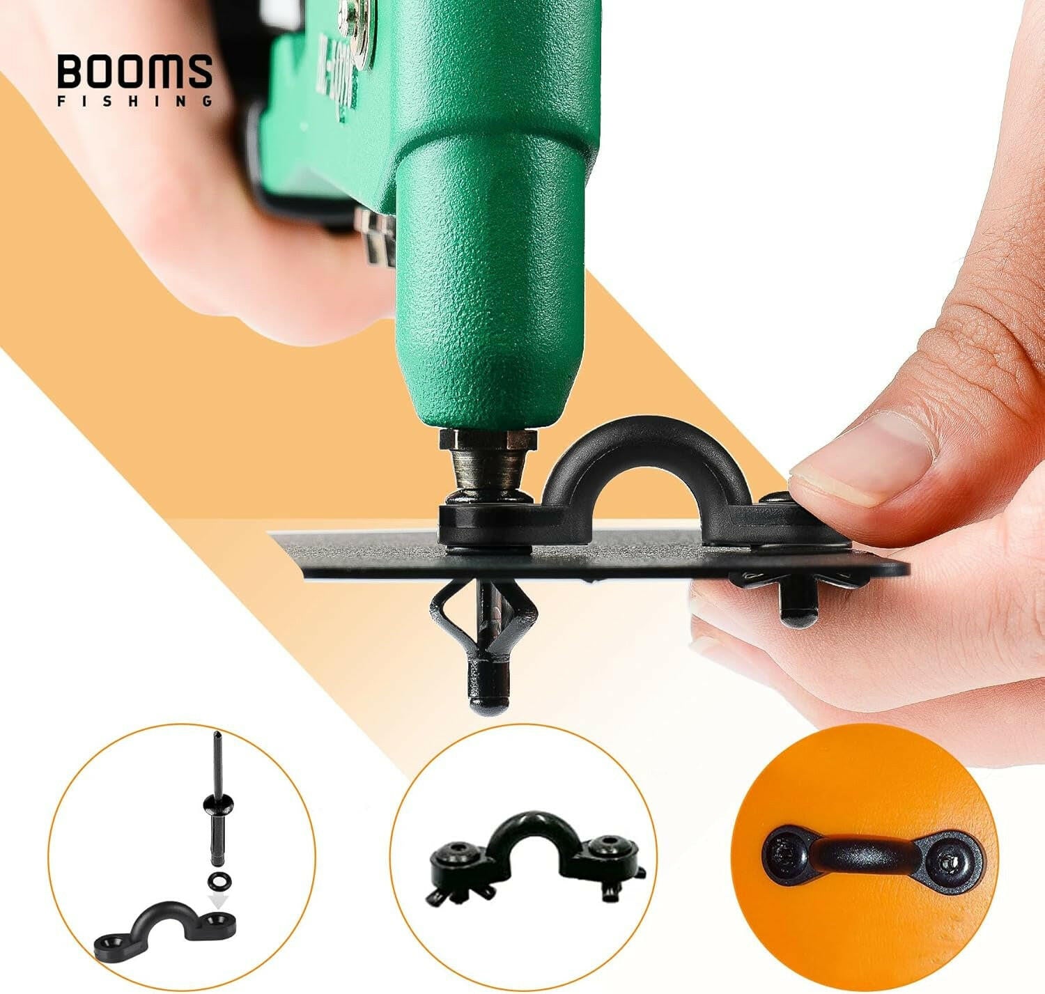 MA1 Tri-Grip Rivet Kit for Kayak Pad Eyes - Durable Black Finish.