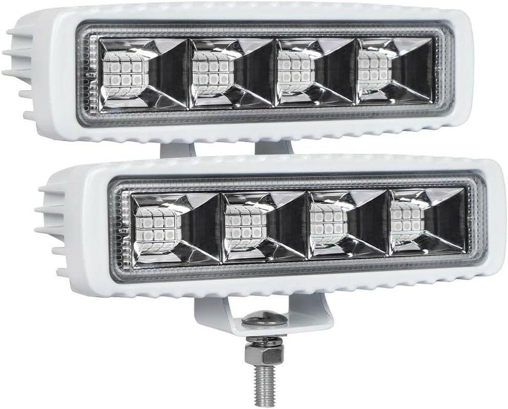 High-Performance Waterproof Blue LED Boat Lights - 2 Pack 72W Marine Deck/Dock Flood Lights, 4000 Lumens, 120° Beam Angle, 6.3 Inch, 12/24V.