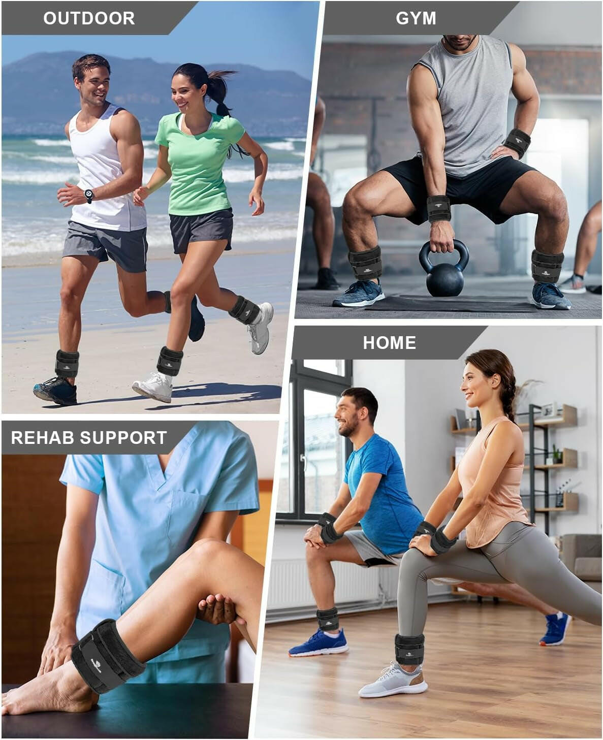 Adjustable Ankle Weights with Removable Weights - Perfect for Jogging, Gymnastics, Aerobics & Physical Therapy (1-20 LBS)
