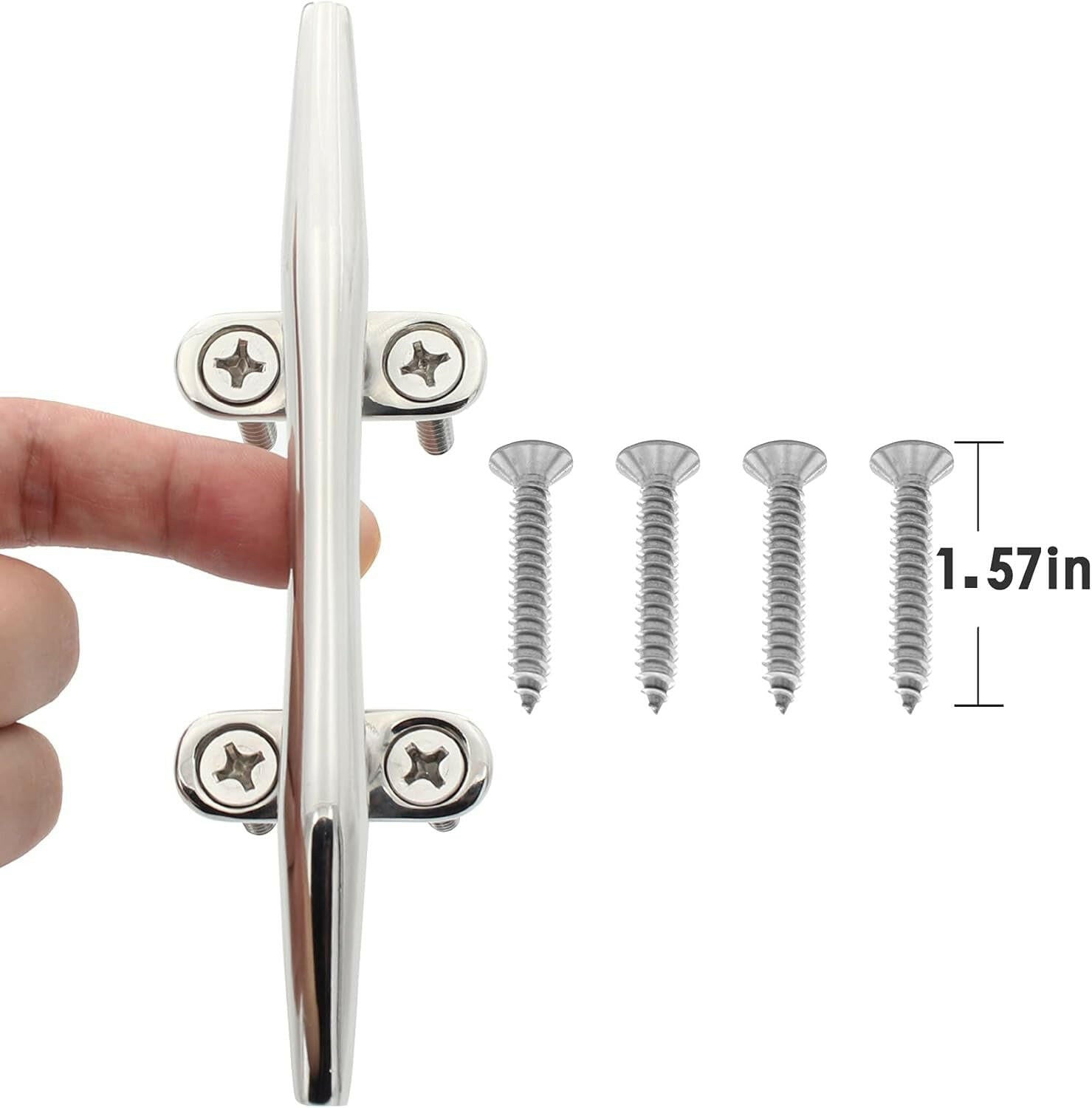 Premium 316 Stainless Steel Boat Dock Cleats - Durable, Versatile Sizes (4/5/6/8/10/12 Inch) for Secure Docking, Includes Screws - Perfect for Boats, Yachts, and Nautical Decor (2Pack/4Pack).