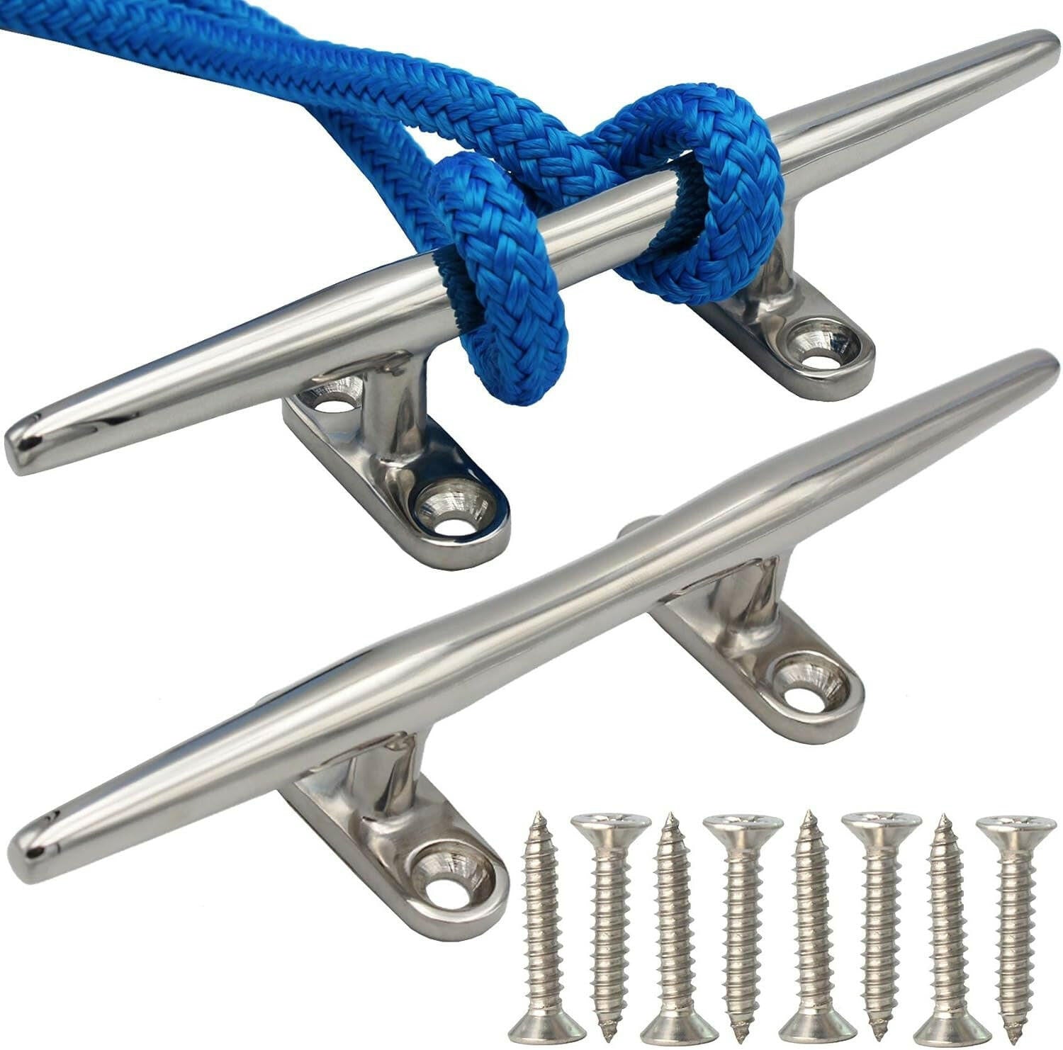 Enhance Your Dock with Premium 316 Stainless Steel Cleats - Ideal for Boats, Decks, and Nautical Decor! Available in 8/10/12/15 Inch Sizes and Various Pack Options!.