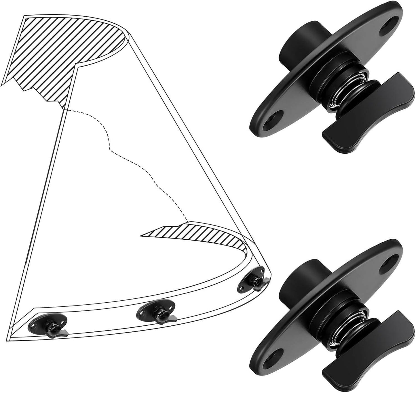 5 Set Boat Windshield Fasteners Marine Windshield Fastener Clips Replacement Bass Boat Clips Accessories.