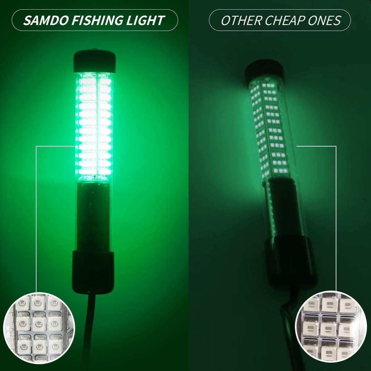 High-Performance 1080 Lumens IP68 Waterproof LED Underwater Fishing Light for Night Fishing.