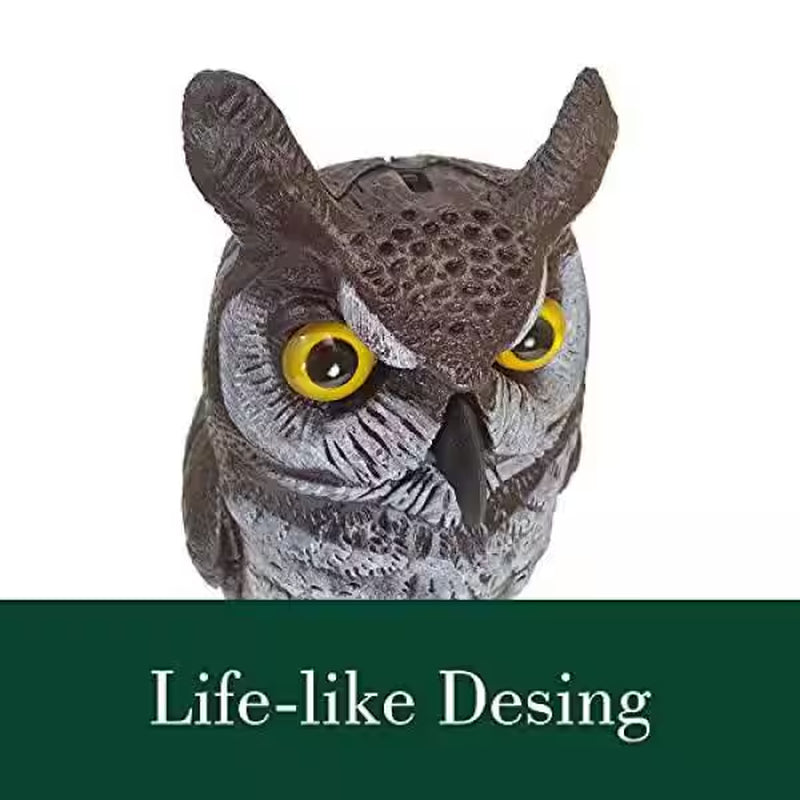 Great Horned Owl Decoy - 16 Inch Realistic Scarecrow for Natural Pest Control