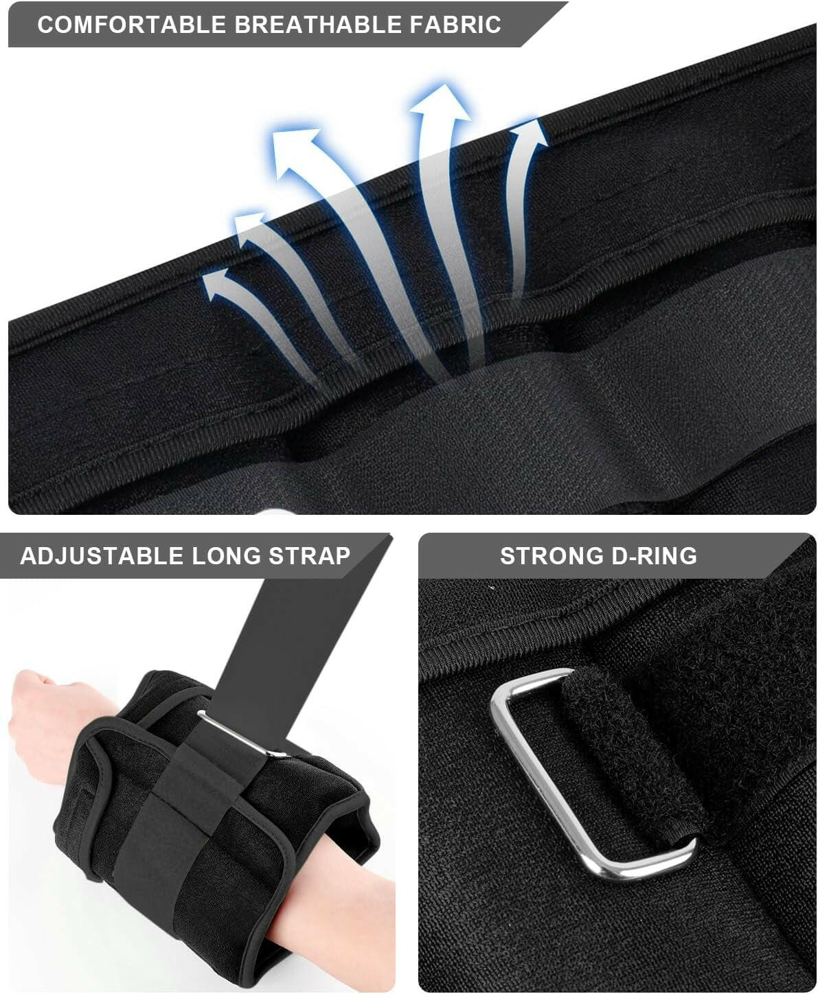 Adjustable Ankle Weights with Removable Weights - Perfect for Jogging, Gymnastics, Aerobics & Physical Therapy (1-20 LBS)