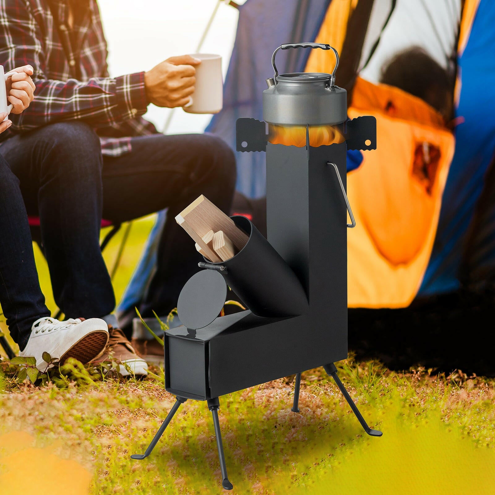 Black Wrought Iron Panels for Camping Stove Use