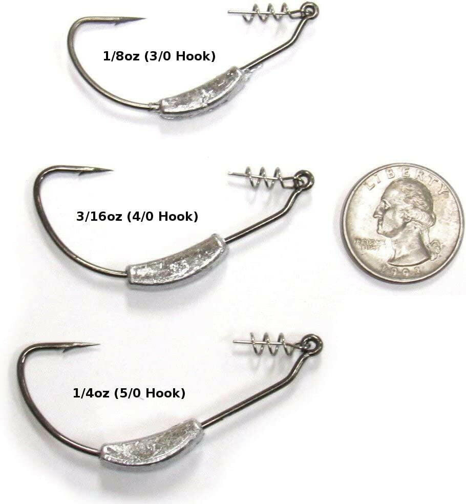 Catch the Big One with Harmony Fishing's Razor Series Weighted Swimbait Hooks - 5 Pack! 🎣🔥.