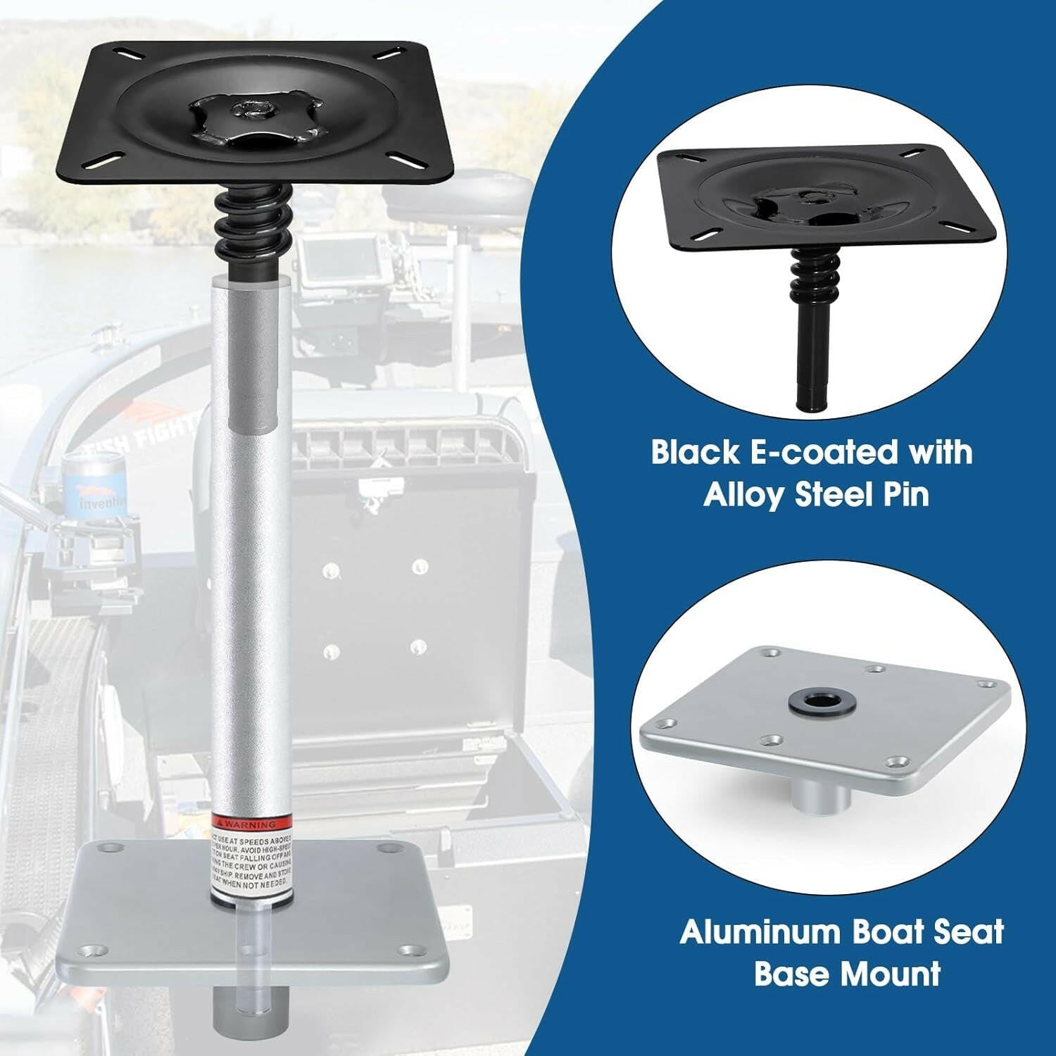 Transform Your Fishing Experience: Premium Boat Seat Pedestal Base Mount Kit with Lock for Unmatched Comfort on Your Pontoon!.
