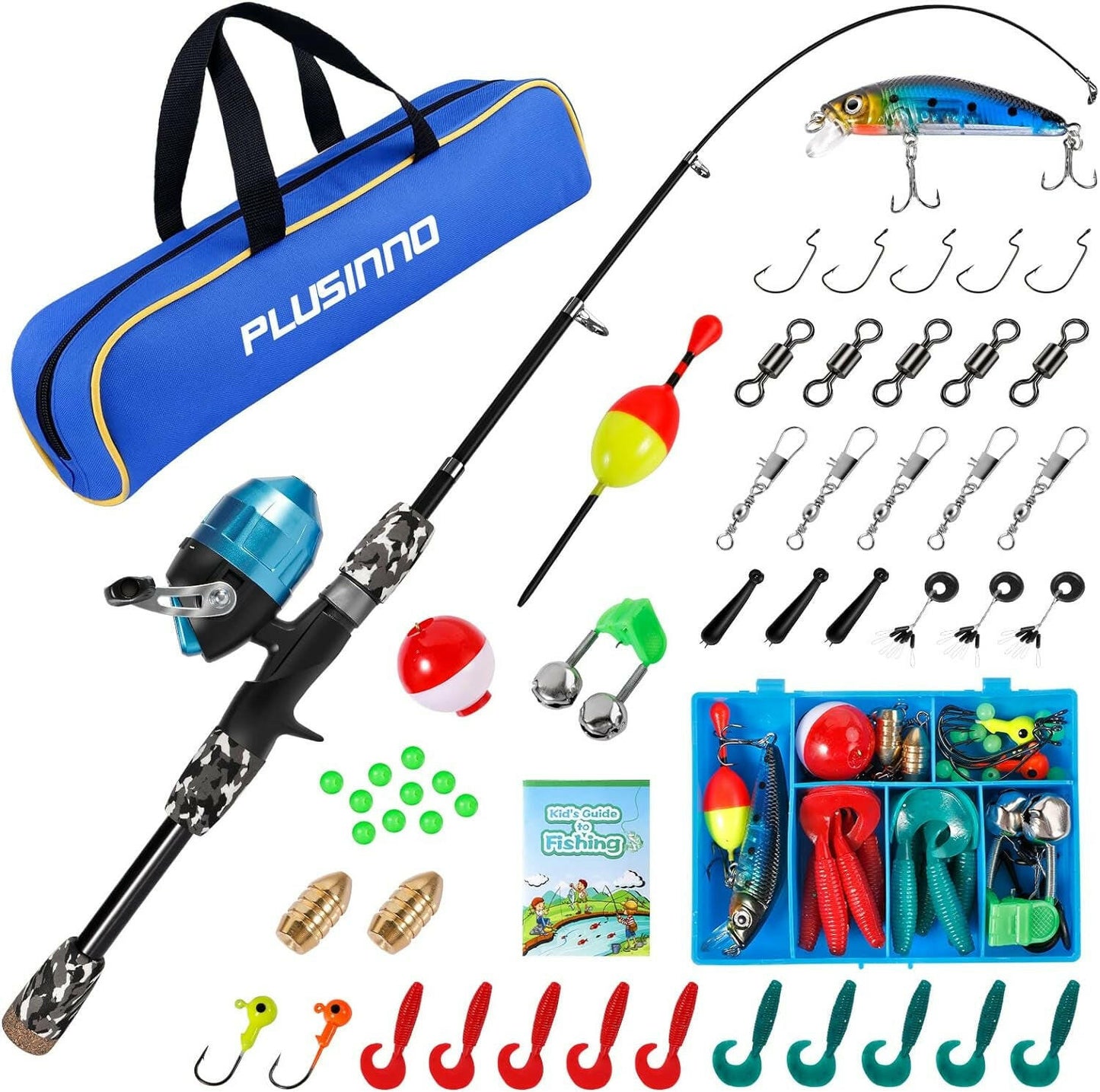 Ultimate Kids Fishing Pole Combo - Telescopic Spincast Rod Set for Boys, Girls, and Adults!.
