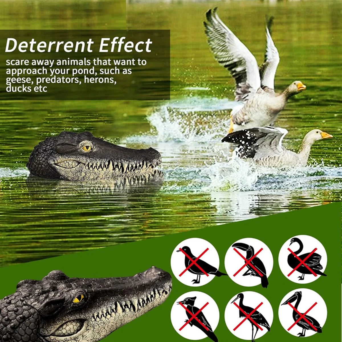 Floating Alligator Decoy for Pools and Ponds - Effective Duck Deterrent.