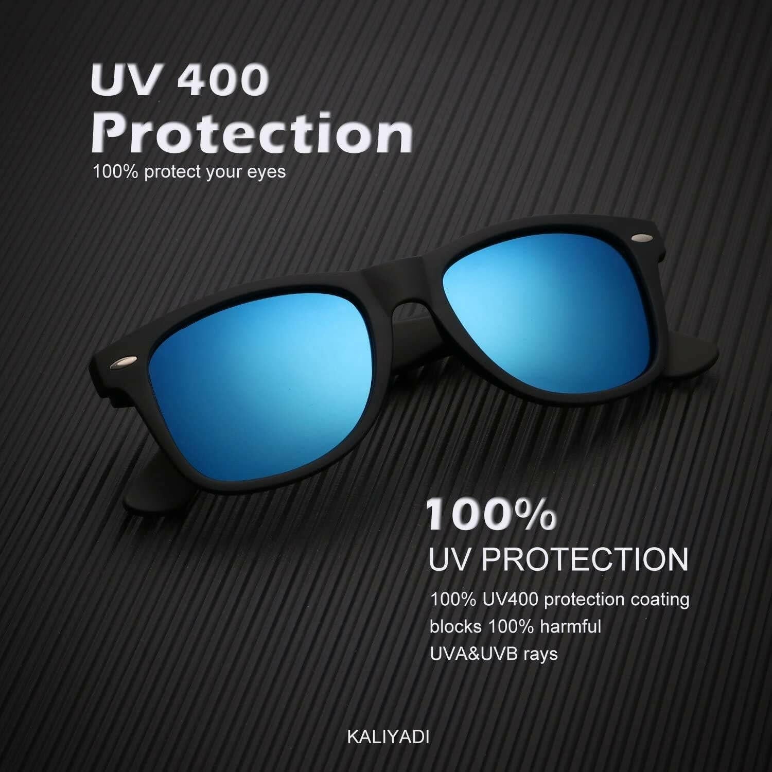 Polarized Sunglasses for Men and Women Matte Finish Sun Glasses Color Mirror Lens UV Blocking (3 Pack)