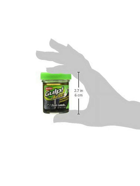 Alive! Black Leech Fishing Bait, 1 Inch (3 cm)