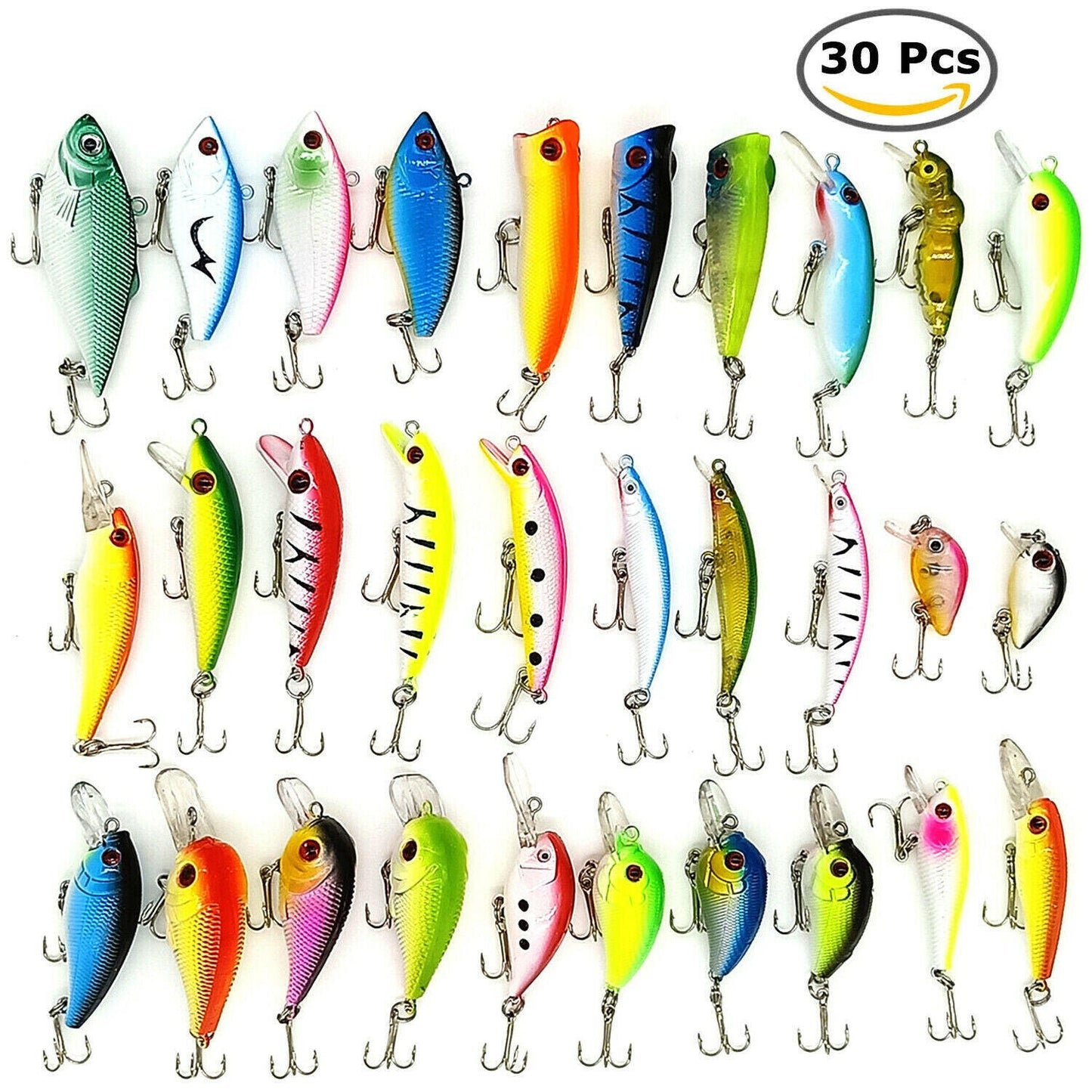 Ultimate Fishing Tackle Set: 30 Premium Lures, Crankbaits, and Hooks for Every Angler
