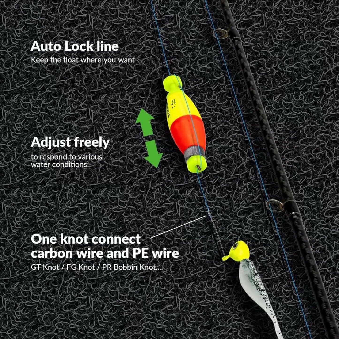 Premium 5PCS EVA Foam Fishing Bobbers - Vibrant Red/Green Snap-On Floats for Freshwater & Saltwater Adventures.