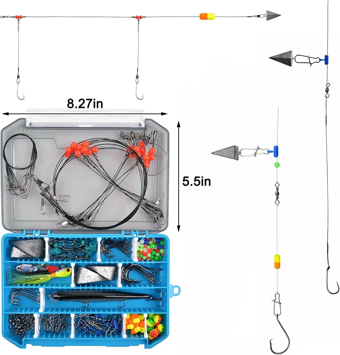 Ultimate Surf Fishing Tackle Kit: Complete with Hooks and Swivels for a Successful Catch!.