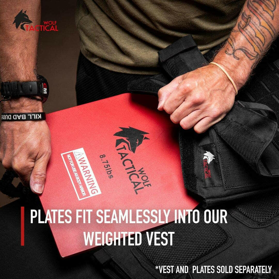 Adjustable Weight Vest Plates for Enhanced Strength Training - Available in 5.75, 8.75, 14.5, and 19.75LB Pairs for WODs, Running, and Heavy Workouts